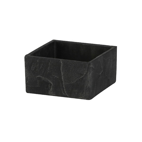 クーシュ スクエアポット 横幅15cm×奥行15cm×高さ8cm ブラック ■ ガーデニング ガーデン 用品 園芸 鉢 底穴 シンプル シック 植物 サボテン 多肉 観葉植物 花 苗