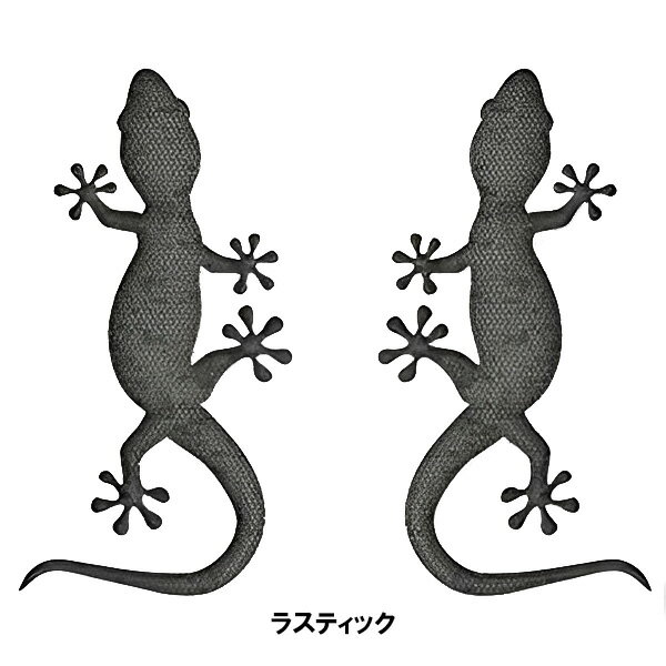 ステッカー ヤモリ デカール 左右セット 縦10cm×横5.5cm マットブラック ラスティック ホワイト ■ シール 爬虫類トカゲ 生物 小物 雑貨の商品画像 3