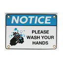 ダルトン ホーローサイン "NOTICE PLEASE WASH YOUR HANDS" 手を洗ってください エナメル ノーティス サイン 縦12cm×横17cm ■ DULTON 琺瑯 看板 インテリア 雑貨 手洗い 洗面所 店舗