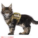 猫用 ハーネス Lサイズ カーキ 大型猫 小型犬 ■ ネコ イヌ ベスト 脱走防止 パッチ付き