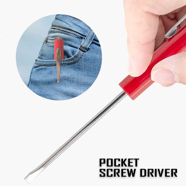 ポケットドライバー ツール マグネットトップ付き 携帯用 小型 マイナスドライバー スクリュー工具 DIY ねじ回し 小さい