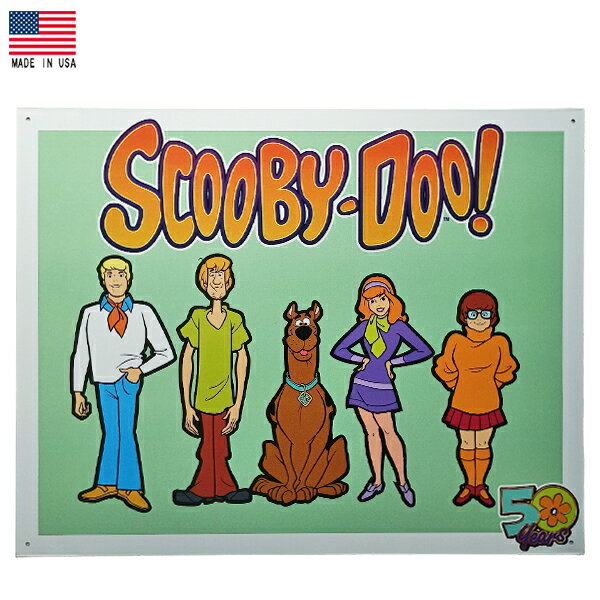 乐天商城 - Scooby Doo スクービードゥー メタルサイン アメリカ製 縦32cm×横幅40.5cm 横型 ■ ブリキ看板 ティンサイン アメリカ雑貨 壁掛け ガレージ レトロ ヴィンテージ インテリア 犬 キャラクター