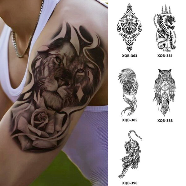 タトゥーシール トラ フクロウ ワシ ■ テンポラリー タトゥー ボディーシール ボディーステッカー ファッション おしゃれ 消える アニマル 動物 虎 鷲