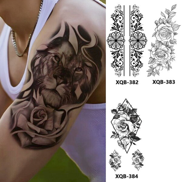 タトゥーシール 花 バラ ■ テンポラリー タトゥー ボディーシール ボディーステッカー ファッション おしゃれ 消える 薔薇 フローラル マンダラ