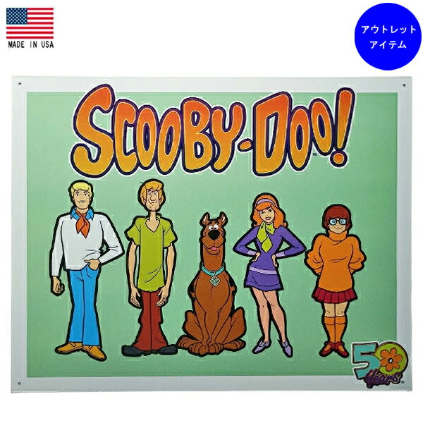乐天商城 - 【アウトレット】Scooby Doo スクービードゥー メタルサイン アメリカ製 縦32cm×横幅40.5cm 横型 ■ ブリキ看板 ティンサイン アメリカ雑貨 壁掛け ガレージ レトロ ヴィンテージ インテリア