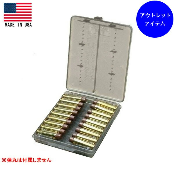 乐天商城 - 【アウトレット】MTMケースガード 弾薬ケース .44-44マグナム 18発収納 アモボックス スモーク（W18-44-41） ■ アメリカ製 実物用 サバゲー カートリッジ入れ 保管ケース