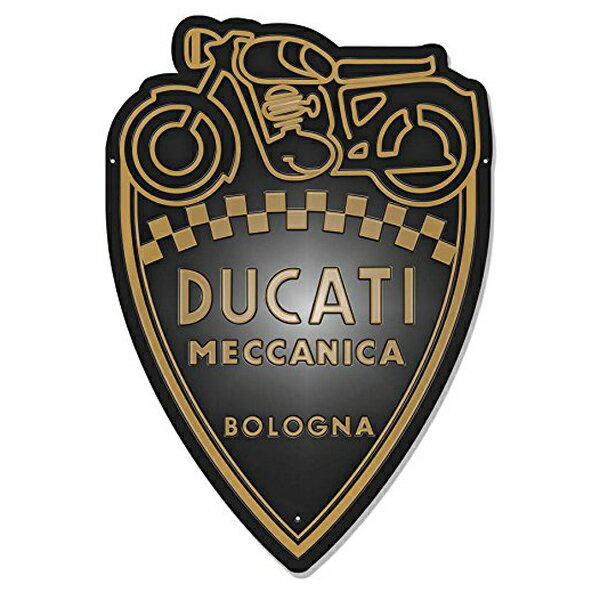 【ブリキ看板】【DUCATI】ドゥカティ エンボス ブリキ看板 (バイク メカニカル meccanica) メタルプレート【インテリア・壁掛け】