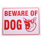 【猛犬注意】BEWARE OF DOG プラスチック（看板）■ 防犯 セールスお断り