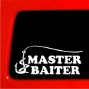 【アメリカ製】【デカール】MASTER BAITER（マスターベイター）ステッカー ホワイト【アウトドア・カー用品】