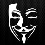 アノニマス Anonymous マスク カー切り抜き ステッカー ホワイト ■ デカール ウィンドウステッカー 雑貨 カー用品
