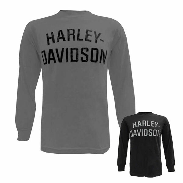 【Harley-Davidson】ハーレーダビッドソン 長袖 メンズシャツ “ウィスコンシンヘリテージ” US S Mサイズ カラー チャコール ブラック 【アパレル プリント Tシャツ】