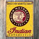 【INDIAN MOTORCYCLE】インディアン モーターサイクル ブリキ看板 サインプレート 壁掛け 32×41cm【インテリア 壁掛け サインプレート ブリキ ティンサイン 角型 アメリカン】