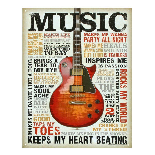 【商品詳細】 中心にレスポールギターを配し、周りにはMUSICを主語とした英文が散りばめれています。 "(MUSIC) MAKES LIFE LOOK BEAUTIFUL", "(MUSIC) BRINGS A TEAR TO MY EYE...