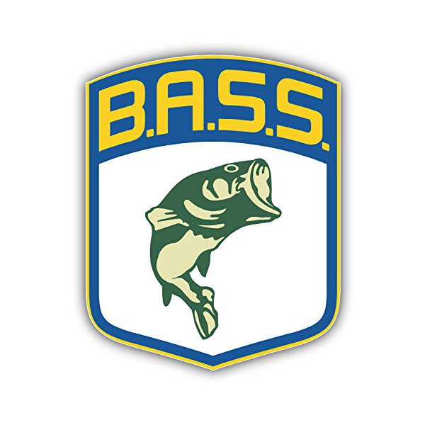 【デカール】バスマスター Fishフィッシング ステッカー 12.5×10cm グリーン・ブルー・イエロー【B.A.S.S. BASS】