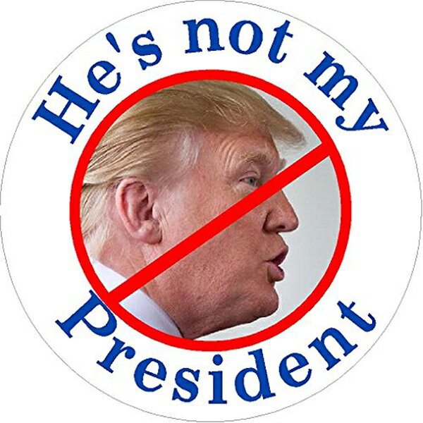 【トランプ大統領】【ステッカー シール】アンチトランプ ステッカー He is Not My President デカール ビニールデカール 約11.3m×11.1cm 【カーステッカー 車 丸】