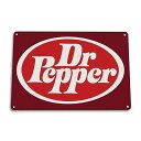 メタルベースサイン Dr Pepper ロゴ 看板 19cm×29cm ■ ドクターペッパー インテリア 雑貨 壁掛け ガレージ