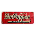 【ブリキ看板】Dr Pepper good for life 看板 9.5cm×28.5cm【ドクターペッパー インテリア 雑貨 壁掛け ガレージ】