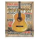 ”COUNTRY-MADE IN AMERICA” カントリー ギター ティンサイン レトロ 四角型 40.5cm×32cm