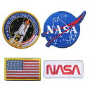 ワッペン NASA スペースシャトル 星条旗 パッチ 4種セ