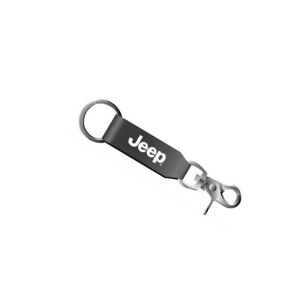 【ジープ】【キーホルダー】Jeep ロゴ レザーキーチェーン ブラック【雑貨 小物 カー用品 車】