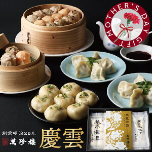 慶雲 点心詰合せ 5種33個 【 横浜中華街 萬珍樓 】 ギフトセット 焼売 シュウマイ 水餃子 中華総菜 冷凍食品 飲茶 点心 お取り寄せ 贈答 お祝い 熨斗 のし 化粧箱 和豚 もちぶた 焼小籠包 焼き小籠包 生煎包 水煎包 生煎饅頭 冷凍ギフト グルメセット 惣菜 母の日 花以外