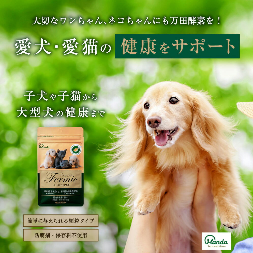 楽天市場 公式 ペット用万田酵素 フェルミック 30g 万田酵素 乳酸菌 万田発酵 顆粒 粒 いぬ 犬 イヌ 猫 ねこ ネコ 愛犬 愛猫 国産 健康 保存料不使用 人気 ペットヘルシー 栄養 栄養補給 ごはん サプリ サプリメント おすすめ オススメ 万田発酵 楽天市場店