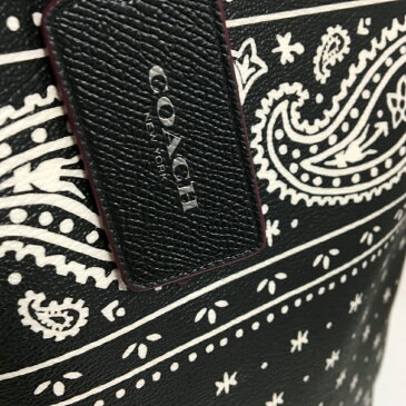 【送料無料】【ポーチ付き】【中古】【レディース】COACH コーチ Disneyコラボ リバーシブルトートバッグ F59376 ペイズリー柄 BAG かばん 鞄 B4サイズ収納可 カラー:BLACK ブラック 黒 RED レッド 赤