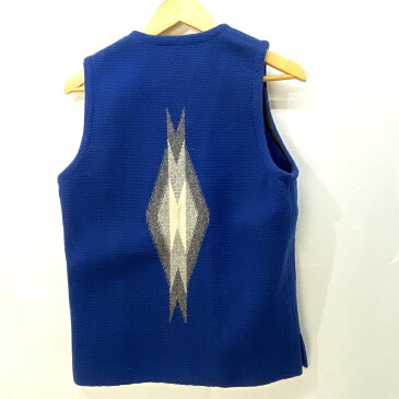 【中古】【メンズ】ORTEGA`S オルテガ CHIMAYO VEST チマヨベスト ウール 手織り ネイティブ サイズ:34 カラー:BLUE ブルー 青 万代Net店