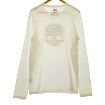 【中古】【メンズ】HYDROGEN SKULL T-SHIRT LS ハイドロゲン スカル スパンコール ロングTシャツ ロンT 長袖 トップス インポート サイズ:M カラー:WHITE 万代Net店