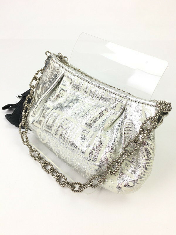 【中古】【メンズ/レディース】COACH コーチ POPPY ポピー ショルダーバッグ ポーチ カバン 鞄 カラー：シルバー 万代Net店