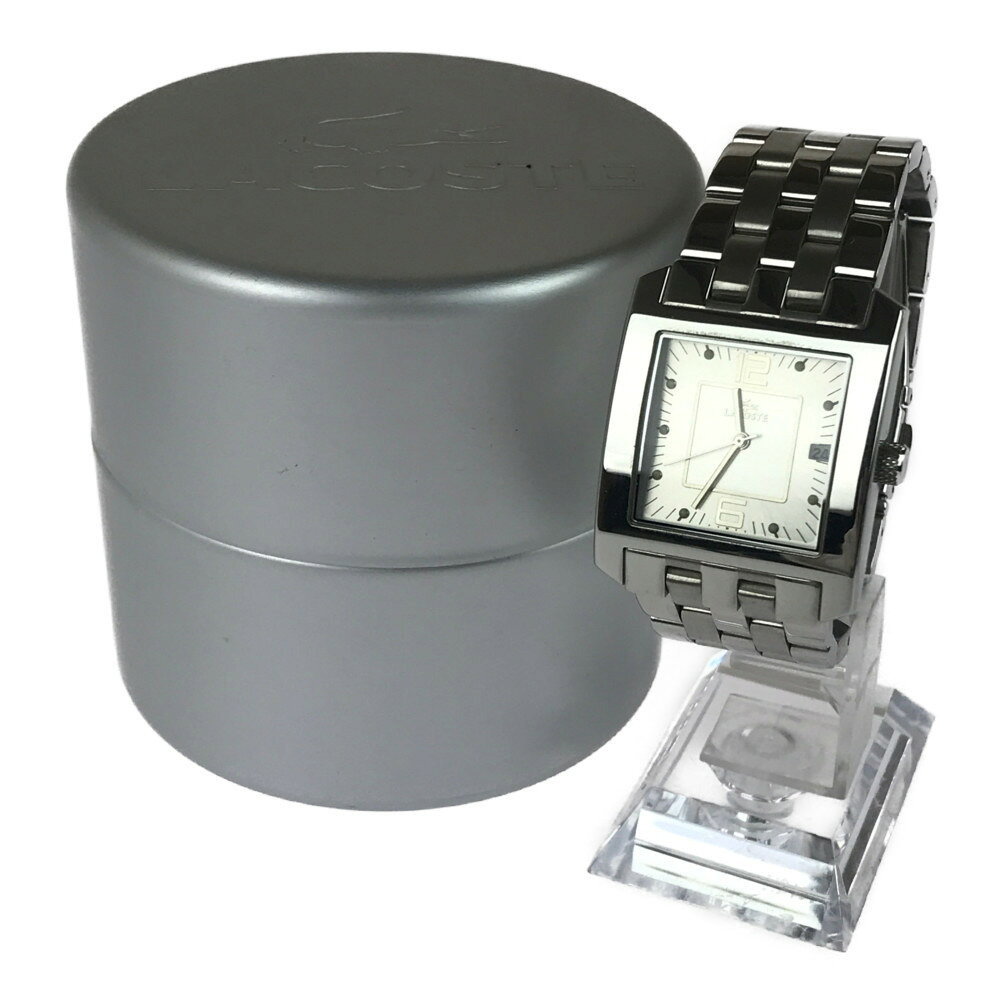 【中古】【メンズ】LACOSTE 6800G リストウォッチ ラコステ クォーツ 腕時計 サイズ：ケース径 約30×32mm 腕回り 最大約16.5cm カラー:SILVER 万代Net店
