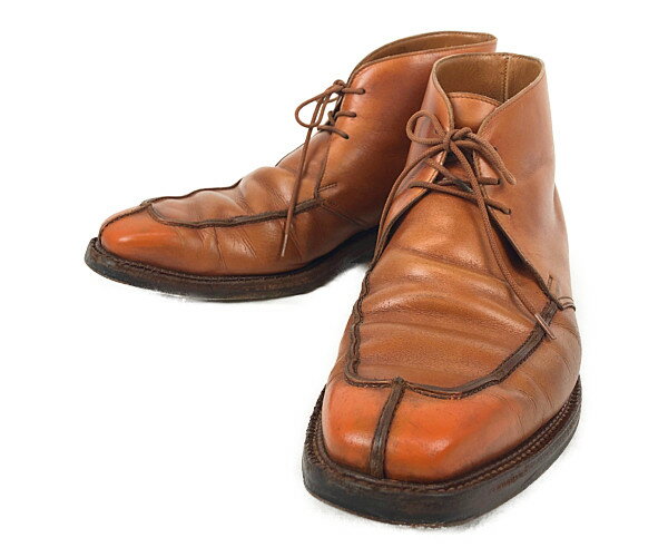 【中古】【メンズ】Crockett Jones × Paul Smith クロケットジョーンズ ポールスミス 別注 チャッカブーツ ブーツ レザー カラー:BROWN ブラウン サイズ:9E 万代Net店