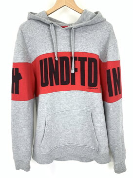 【中古】【メンズ】UNDEFEATED アンディフィーテッド LOGO PULLOVER HOOD ロゴ プルオーバー フード パーカー トップス サイズ：M カラー：グレー 万代Net店