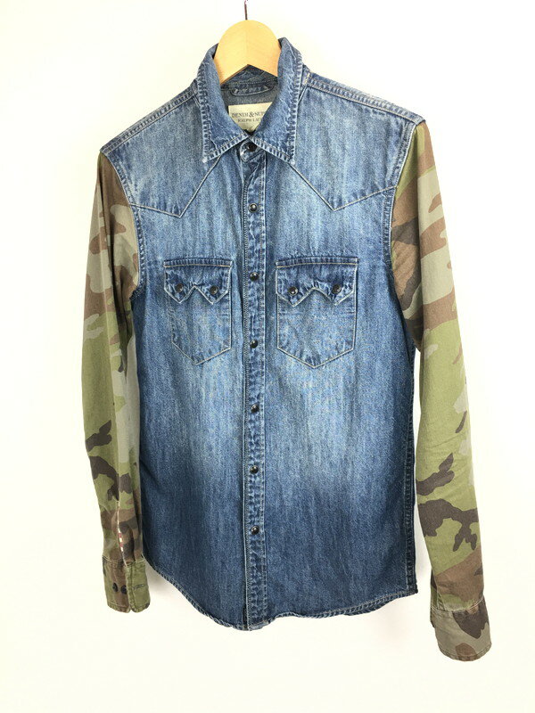 【中古】【メンズ】Denim & Supply Ralph Lauren デニムアンドサプライ ラルフローレン 切り替え デニムシャツ 長袖 トップス サイズ：XS 万代Net店