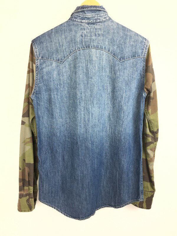 【中古】【メンズ】Denim & Supply Ralph Lauren デニムアンドサプライ ラルフローレン 切り替え デニムシャツ 長袖 トップス サイズ：XS 万代Net店