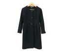 【中古】【レディース】IENA NO COLLAR COAT イエナ ノーカラー コート Aライン 細身 スリム ボタン アウター サイズ：不明 カラー：BLACK 万代Net店