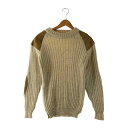 【中古】【メンズ】BRITISH WOOL FISHERMAN KNIT ブリティッシュウール フィッシャーマンニット ウール100 エルボーパッチ セーター サイズ：下記参照 カラー：ベージュ 万代Net店