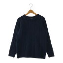 【中古】【メンズ】RICHMOND KNITWEAR ARAN CREWNECK SWEATER リッチモンドニットウェア アランクルーネックセーター サイズ：38 カラー：ネイビー 紺 万代Net店