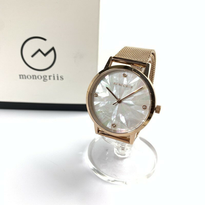 【中古】【ジャンク品/難有り品】【レディース】MONOGRIIS モノグリース Katie Line ケイティーライン 腕時計 ウォッチ ※電池切れ カラー：ゴールド 金 ホワイト 白 197-220328-nm-21-fuz 万代Net店