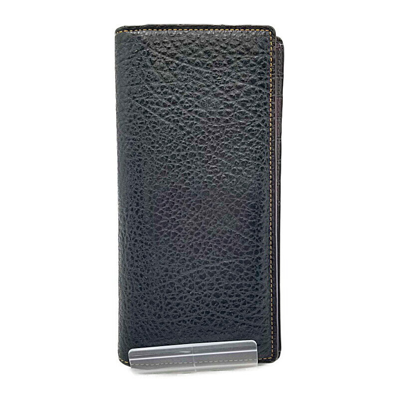 【中古】【メンズ/レディース】COACH LEATHER LONG WALLET F12019 コーチ 二つ折りレザー ロングウォレット サイフ 長財布 革 カラー：ブラック 万代Net店