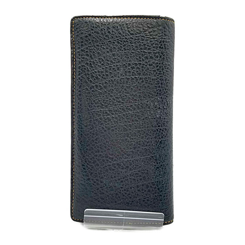 【中古】【メンズ/レディース】COACH LEATHER LONG WALLET F12019 コーチ 二つ折りレザー ロングウォレット サイフ 長財布 革 カラー：ブラック 万代Net店