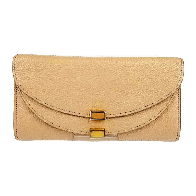 【中古】【レディース】CHLOE GEORGIA LONG WALLET クロエ ジョージア ロングウォレット 二つ折り長財布 サイフ サイズ：約10×19×3.2cm カラー：パステルピンク 万代Net店