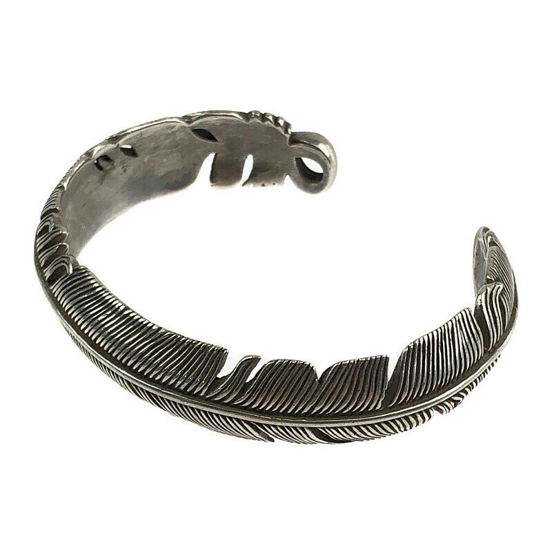 【中古】【メンズ】SAAD SV FEATHER BANGLE サード シルバー フェザー バングル アクセサリー ネイティブジュエリー サイズ：内周：約143mm 開口部：約25mm 最大幅：約13 万代Net店