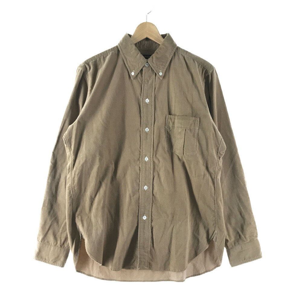 【中古】【メンズ】CORONA CORDUROY B.D SHIRT コロナ コーデュロイ ボタンダウンシャツ 長袖シャツ サイズ：M カラー：LIGHT BROWN 万代Net店