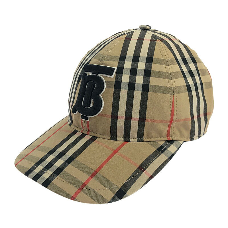 【美中古品】【メンズ】BURBERRY TBモノグラム ヴィンテージチェックベースボールキャップ 8038504 バーバリー 帽子 サイズ：M カラー：ベージュ 万代Net店