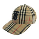 【美中古品】【メンズ】BURBERRY TBモノグラム ヴィンテージチェックベースボールキャップ 8038504 バーバリー 帽子 サイズ：M カラー：ベージュ 万代Net店