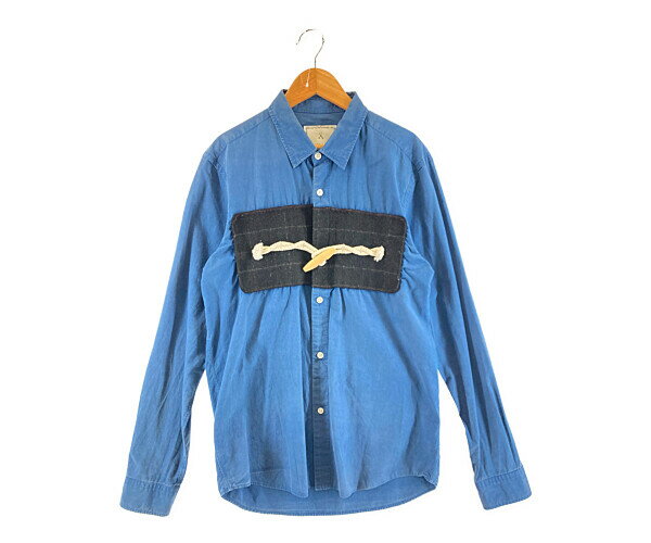 【中古】【メンズ】BLACK&BLUE 14SS WOOL TOGGLE SHIRT ブラックアンドブルー ウールトグルシャツ 長袖シャツ サイズ：3 カラー：インディゴ 万代Net店