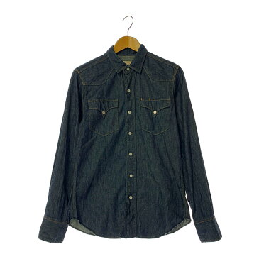 【中古】【メンズ】KOJIMA GENES DENIM SHIRT 児島ジーンズ デニムウエスタンシャツ デニムシャツ 長袖シャツ サイズ：M カラー：インディゴ 万代Net店