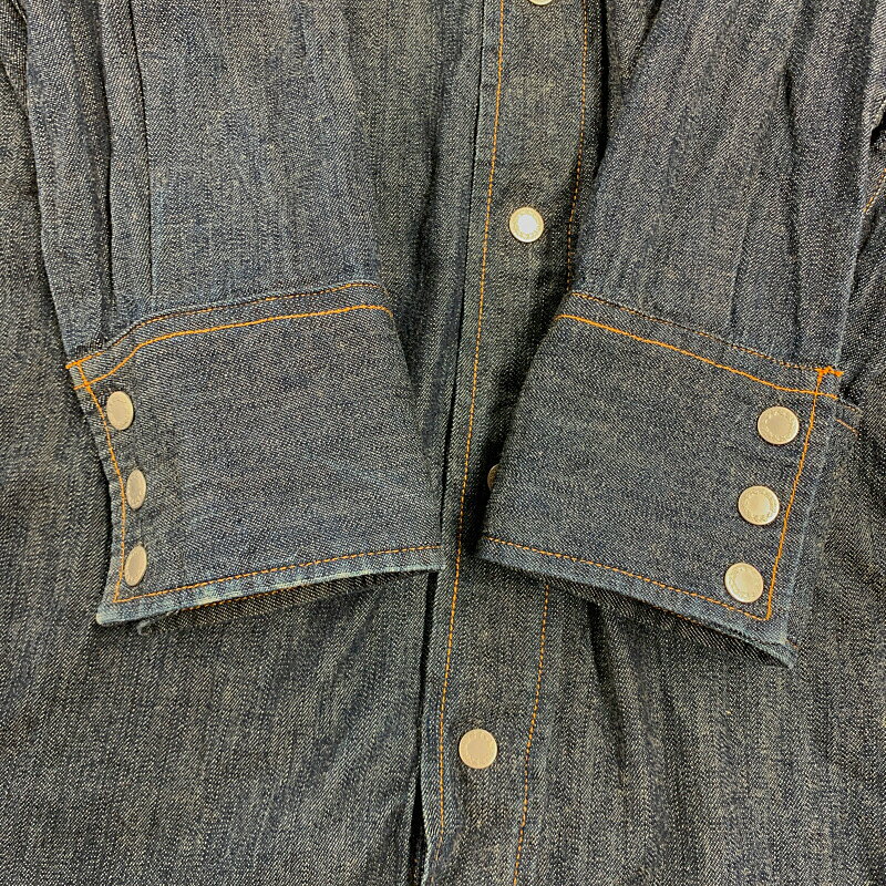 【中古】【メンズ】KOJIMA GENES DENIM SHIRT 児島ジーンズ デニムウエスタンシャツ デニムシャツ 長袖シャツ サイズ：M カラー：インディゴ 万代Net店