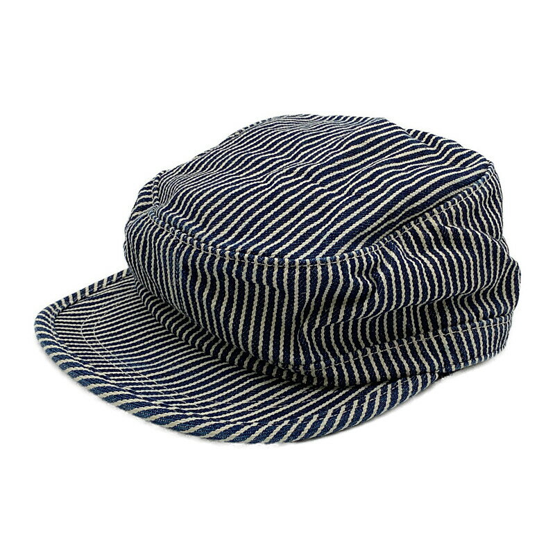 【中古】【メンズ】KOJIMA GENES Basic Work Cap Hickory Stripe 児島ジーンズ ベーシックワークキャップ ヒッコリーストライプ 帽子 サイズ：頭周り約56〜61cm カラー：ブルーストライプ 万代Net店